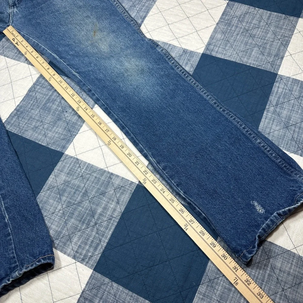 Vintage 70s Rustler Denim Jeans Mens *30x31 Blue Straight Leg Made in USA Talon